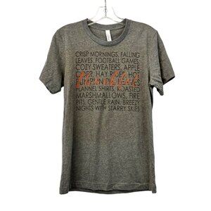 Bella+Canvas Womens Crew Neck Thankful T-Shirt Short Sleeve Gray/Multi Small